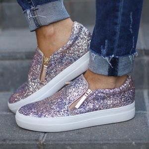 Rise & Sparkle Sneakers in Rose Gold